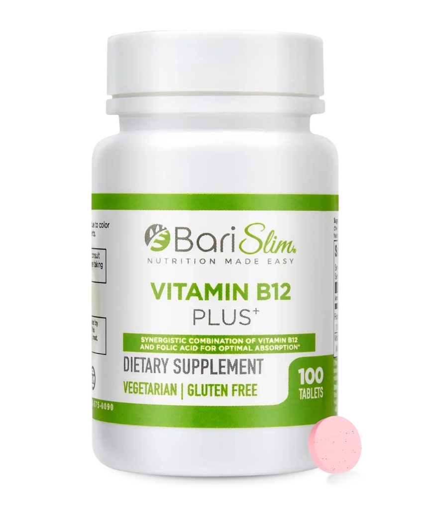 BariSlim Vitamin B12 Plus tabletter - Bariatric Formuleret til Post Vægttab Kirurgi, herunder Gastric Bypass & Gastric Sleeve - Understøtter Energy Niveauer & Samlet sundhed