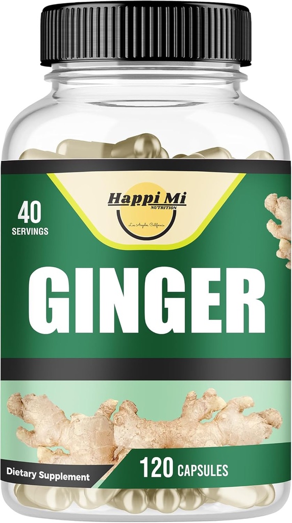Ingefær Root Kapsler Lavet med Økologisk Ingefær Root Powder 2500mg per servering, 120 Vegetabilske Kapsler 40 Servering