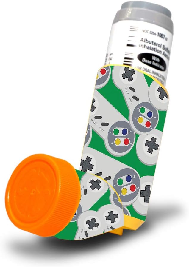 MightySkins Hud til Provenul HFA Asthma Inhaler - Retro Controllers 3 Memory 124; Beskyttende, holdbart, og Unique Vinyl Decal wrap Cover Memory 124; Let at anvende, fjerne og ændre stilarter Memory 124; Lavet i USA