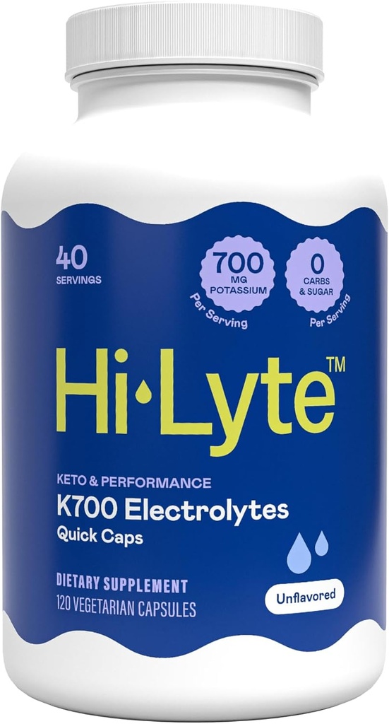 Hi- Lyte Keto & Performance K700 Electrolytes Unflavored Quick Caps, 40 Servere