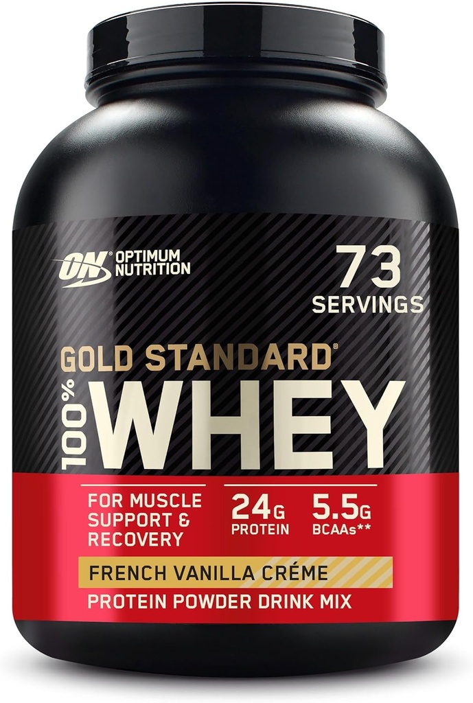 Optimum Nutrition Gold Standard 100% Whey Protein Powder, Fransk Vanilla Creme, 5 Pund (Packaging May Vary)