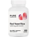 PureFormulas Extra Strength Red Gær Rice 1200mg med CoQ10 100mg, Citrin- Free, Non- GMO, Gluten- Free, 120 Kapsler (2 Måneders Tilgang)
