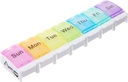 7-Day Pill Weekly Pill Organizer med Spring Open Design og store afdelinger til at holde medikamenter, vitaminer og kosttilskud. Gigt & rejse Friendly og BPA gratis