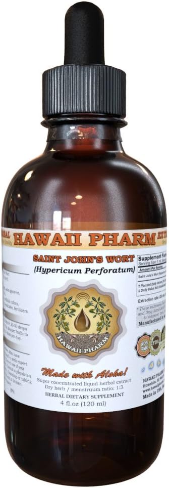 Hawaii Pharm Saint John 's Wort (Hypericum Perforatum) flydende ekstrakt tinktur 4 Oz (120ml)