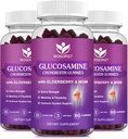 Glucosamine Chondroitin Gummies with MSM & Elderberry - 1500mg Glucosamine Chondroitin Gummies Supplement for Flexibility and Immune Support for Men & Women, 60 Gummies (3 Pack)