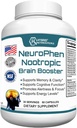 Hybrid Nutracatives NeuroPhen Nootropics Brain Booster Supplement - Focus Supplement, Memory Supplement for Brain med Bacopa Extract, Phosphatidylserin, Huperzine A - 60 Kapsler