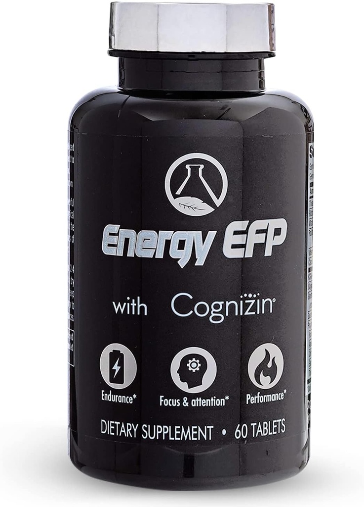 Energi EFP Brain Booster - 60Ct Nootrop Energy Kosttilskud til Focus & Stamina med Citicolin, B-vitamin, Ashwagandha, L- Theanine, Ginseng
