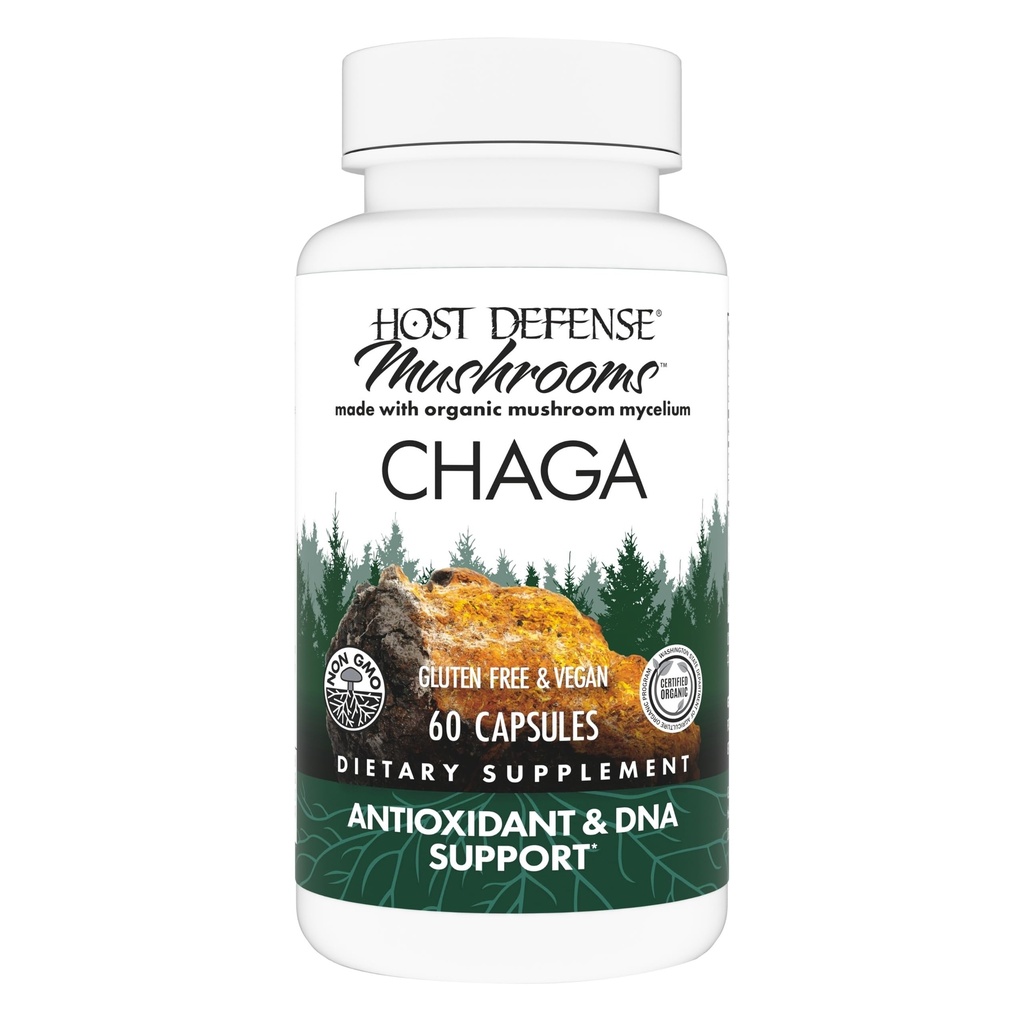 Værtsforsvar Chaga Kapsler - Immunsystemet Support - Chaga Mushroom Kapsler til Antioxidant Aktivitet Support - Kosttilskud - 60 Kapsler (30 Servere) *