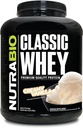 NutraBio Classic Whey Protein Powder- 25G of Protein Per Scoop - Full-Spectrum Amino Acid Profile - No Fillers, Artificial Colors, Preservatives - Low Glycemic Index - Creamy Vanilla, 5 Pounds