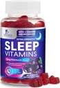 Sovegummi med Melatonin 12 mg - Ekstra styrke Sove Vitamin Gummy, Natural Melatonin Gummy, Lejlighedsvis sovende Support for voksne, Vegan, Non- GMO, Gomitas para Dormir - 60 Gummies