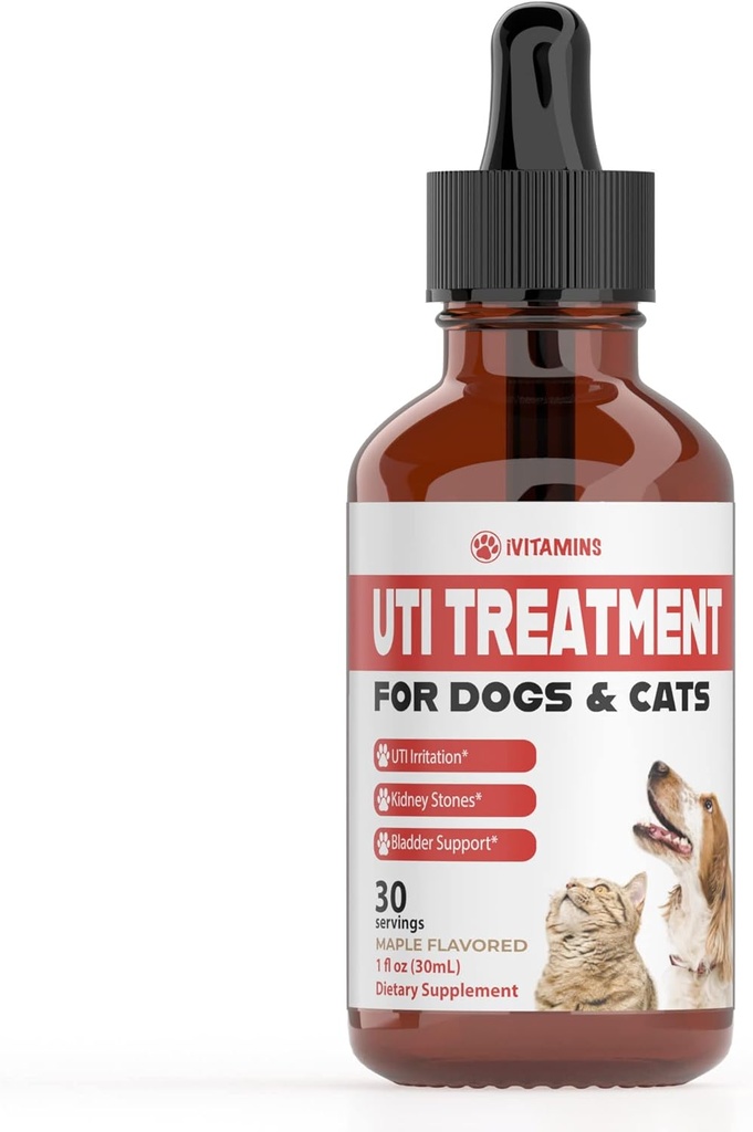 Kat & hund UTI Behandling - UTI medicin til hunde - Kat UTI Behandling - hund UTI Behandling - Kan hjælpe med UTI 's, Inkontinens, Bstige Stones & Mere - 1 fl oz