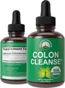 USDA Organic Colon Cleanse Liquid Drops. Vegan, Kosher Colon Cleanser & Detox tillæg med 10 + Super Gentle Organic Herbal Ingredienser herunder Cascara Sagrada Bark og Gul Dock Root