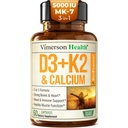 Vitamin D3 K2 Supplement - All- in-1 Støtte til immunforsvar, knogler og hjertesygdomme med vitamin D + vitamin K (som MK7) - K2 D3 (5000 IE) Vitamin Supplement med sort peber til Max Absorption, 60 kapsler