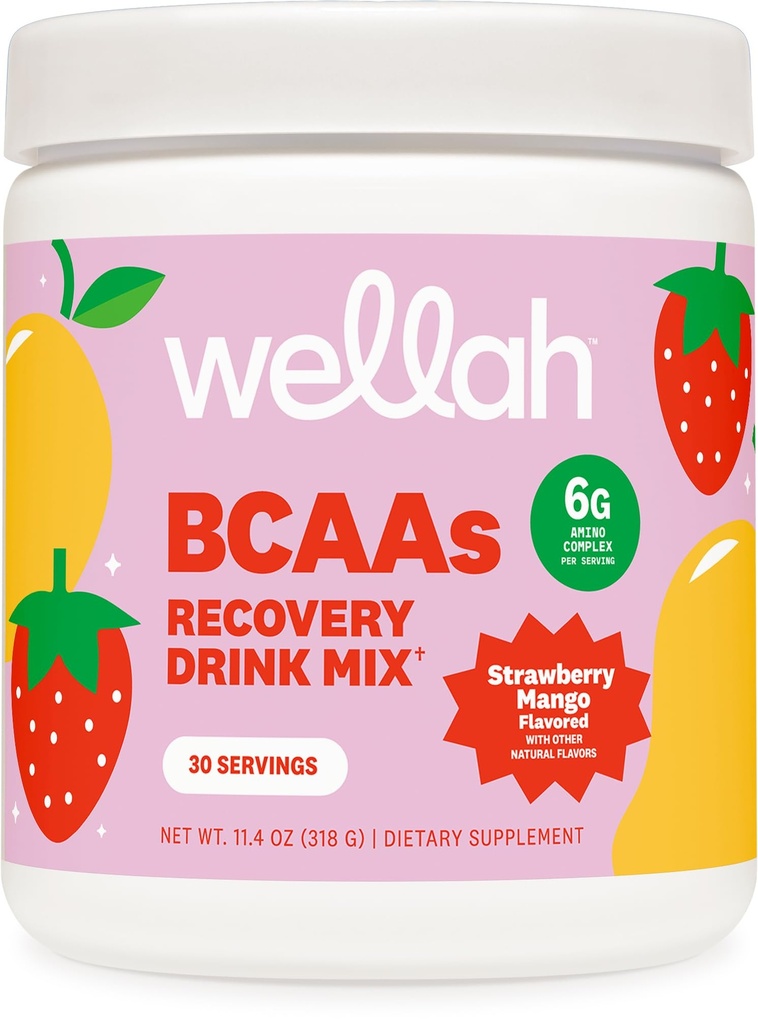 Wellah BCAAs (Strawberry Mango Flavored) 30 Servering - BCAA pulver med Hydration Complex