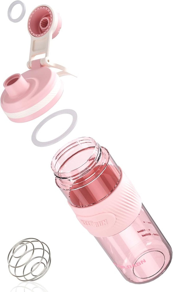 Shaker Flaske - 650ml / 23oz, Holdbar & Leak- Proof, Perfekt til Super Creamy Fitness Protein Shakes - Pink
