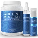 Antikke mineraler Magnesiumbad flakes - Magnesiumoliespray og lotion Ultra med MSM - høj- Absorptionseffektivitet for afslapning, Wellness & Muscle Relief