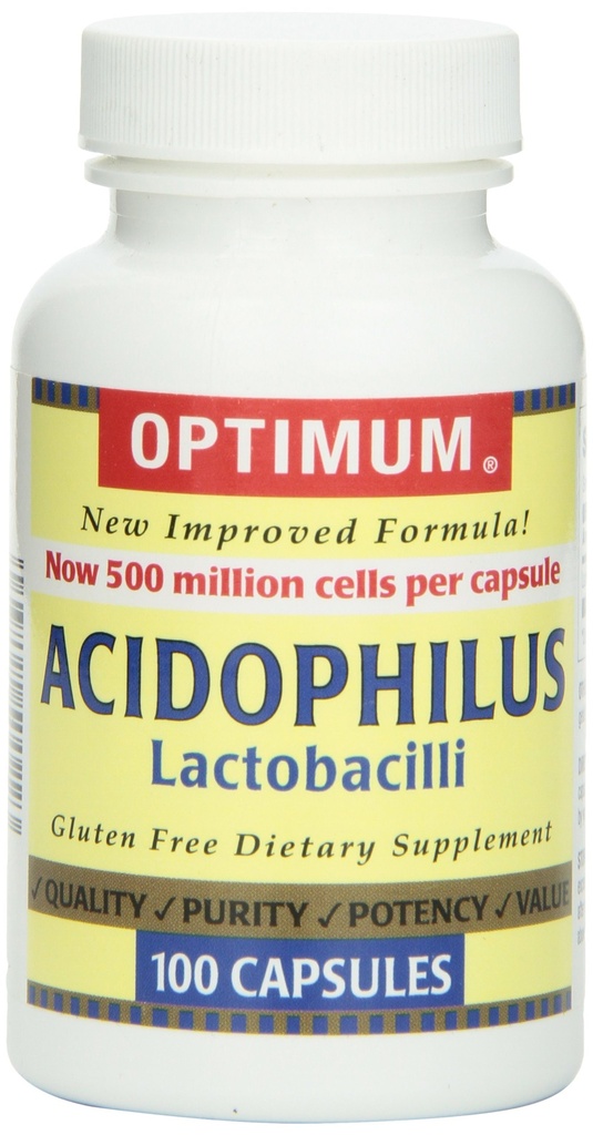 Optimum Acidophilus Lactobacilli kapsler, 100 Greve