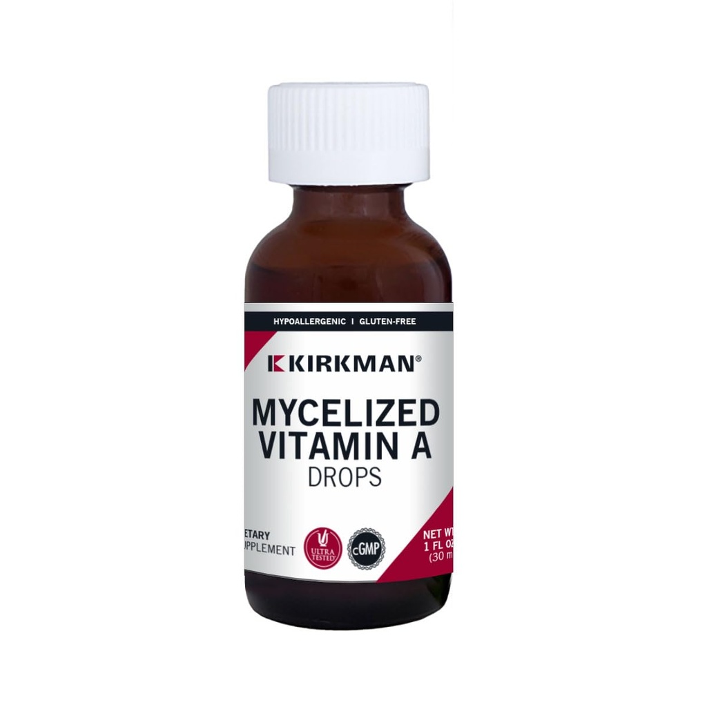 Kirkman - Mycelized Vitamin A Flydende - 30ml - Essential Vitamin - Understøtter immunsundhed - Hypoallergen