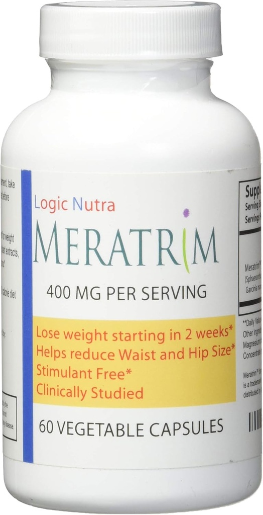 Meratrim Proprietary Blend 400 mg - Garcinia Mangostana (Fruit Rind) Extract - Stimulant Free - 60 Vegetabilske kapsler