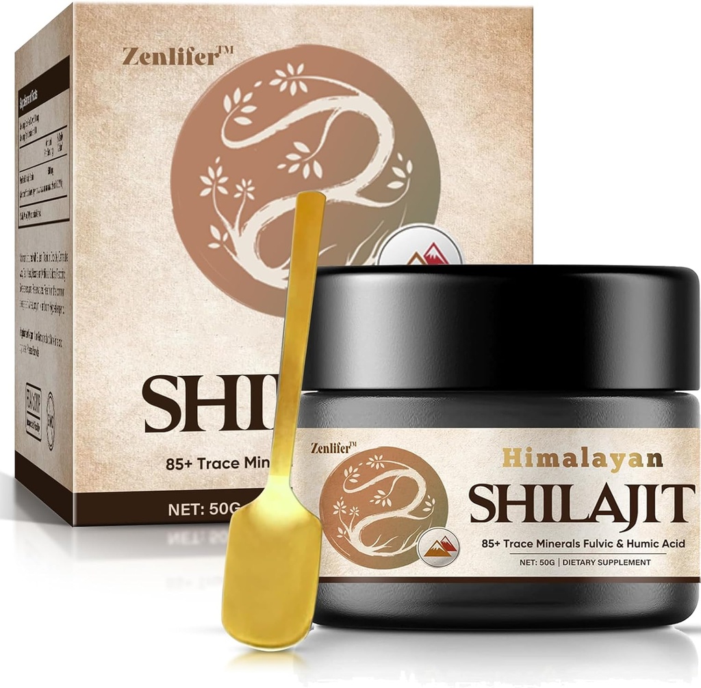 Shilajit Pure Himalayan Organic Shilajit Resin, Potence Natural Organic Shilajit Supplement Resin med 85 + Trace Minerals & Fulvic Acid for Energy, immunforsvar