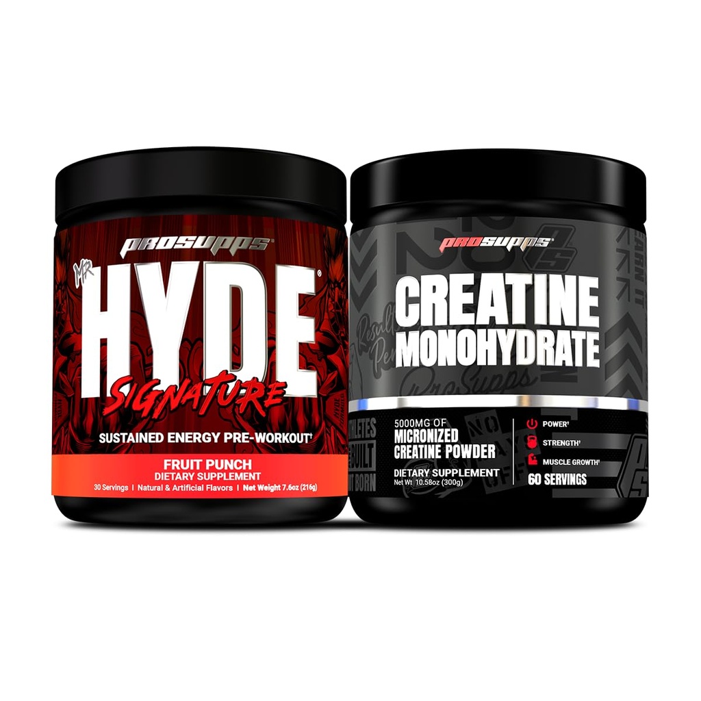 PROSUPPS Hyde Signature Vedvarende præ-træning, frugt Punch og Creatin 300 Bundle