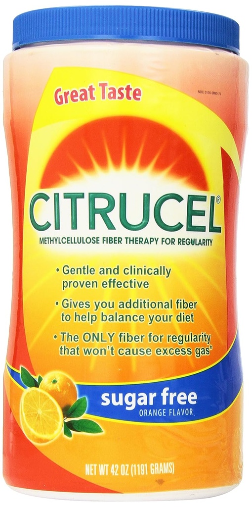 Citrucel Methylcellulose Fiber terapi for regelmæssighed med SmartFiber Sugar Free / Orange Flavor 42Oz (1191g)