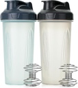 Mr. Pen- Shaker Flasker til Protein Mixes, 28 oz, 2 Pack, Clear, Protein Shaker Flaske med Wire Whisk Ball, Blender Flaske