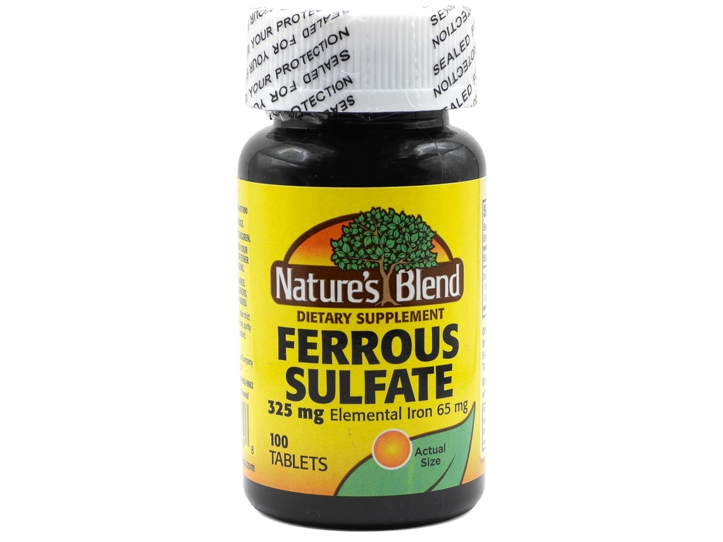 Nature 's Blend Iron Ferrosulfate 325mg BPK, Assorted, tablets, 100 Count