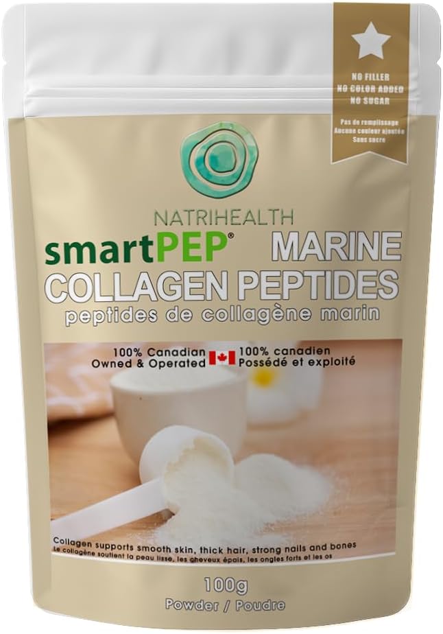 SmartPEP Vandret Marine Collagen Peptider Pulver (100 gram) Vild fanget fisk, Meget fordøjelig Marine Collagen tillæg, Tastløs, Great for Skin