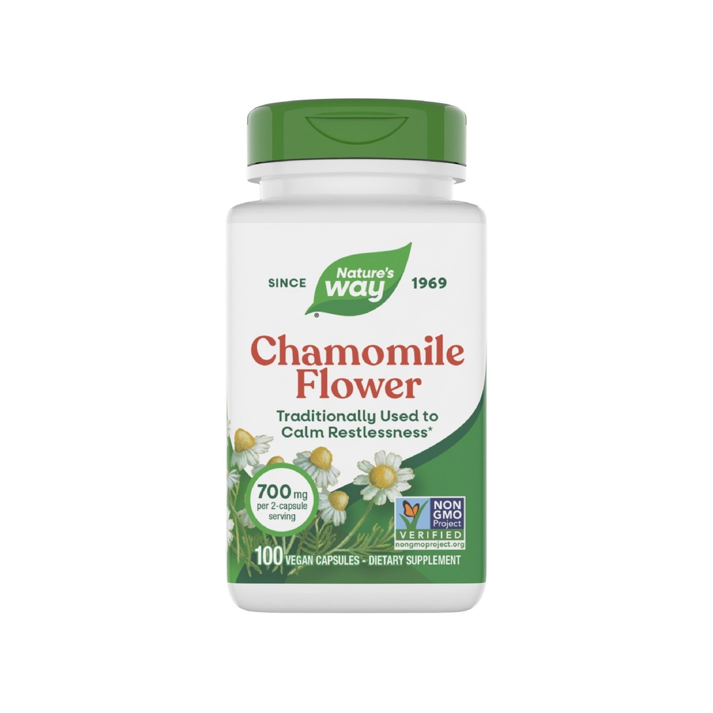 Nature 's Way Kamille Flower - 700 mg pr 2-Capsule Servering - Traditional Calming Aid * - Urtetilskud - Non- GMO projekt Verified & Gluten Free - 100 Veganske kapsler