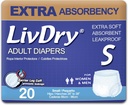 LivDry Voksen Inkontinens Undertøj, Ekstra Absorbency Voksen bleer, Læbe Beskyttelse, Lille, 20- Pack