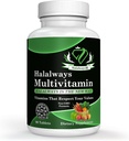 Halaltid Multivitamin Certificeret Halal Multivitamin, Supplement tabletter med vitamin A, C-vitamin, D-vitamin, E-vitamin og zink til immunforsvar, B12, calcium & mere