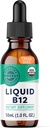 Virergy Organic Liquid Vitamin B12 Supplement 2500 mcg, Methylcobalamin & Adenosylcobalamin Fast- Absorbing Energy Support USDA Organic, Vegan, Non- GMO B12 Vitamin til kvinder & mænd 30 Servering (30 ml)