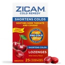 Zicam Cold Remedy Zink Lozenges, Wild Cherry Flavor, Homøopatisk, Sodhes Sore Hals and Houghs, Cold Shorting Medicine, Shortens Cold Varighed, 25 Greve