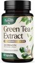 Green Tea Extract kapsler 1000mg med 45% EGCG & 98% Polyphenoler til hjertestøtte med antioxidanter - 3X Absorption Green Tea Pills Supplement for Natural Energy, Gentle Koffein - 60 kapsler