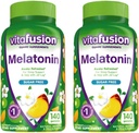 Viafusion 3 mg Melatonin Gummy Supplement, Awake Refreshed, Sleep Support & Jet Lag Aid, Sukkerfri, Kosttilskud, Natural White Tea & Peach Flaves, 140 Greve (Pack of 2)