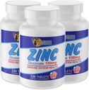 Sunshine Naturals Zink Gluconate Mineral Supplement - Understøtter immunsystemet, fremmer sårheling, forbedrer hudsundhed, giver antioxidant forsvar - 100mg, 120 tabletter, høj potens