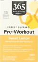 365 af Whole Foods Market, Pre- workout Energy Support med koffein, Single-Serve Packets, Sweet Lemon, 15 Greve