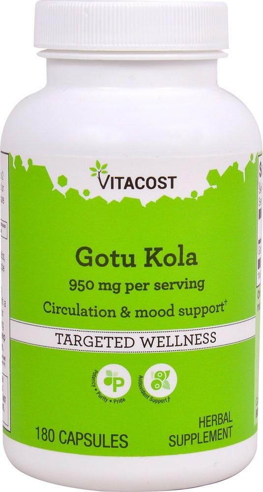 Vitacost Gotu Kola -- 950 mg per portion - 180 kapsler