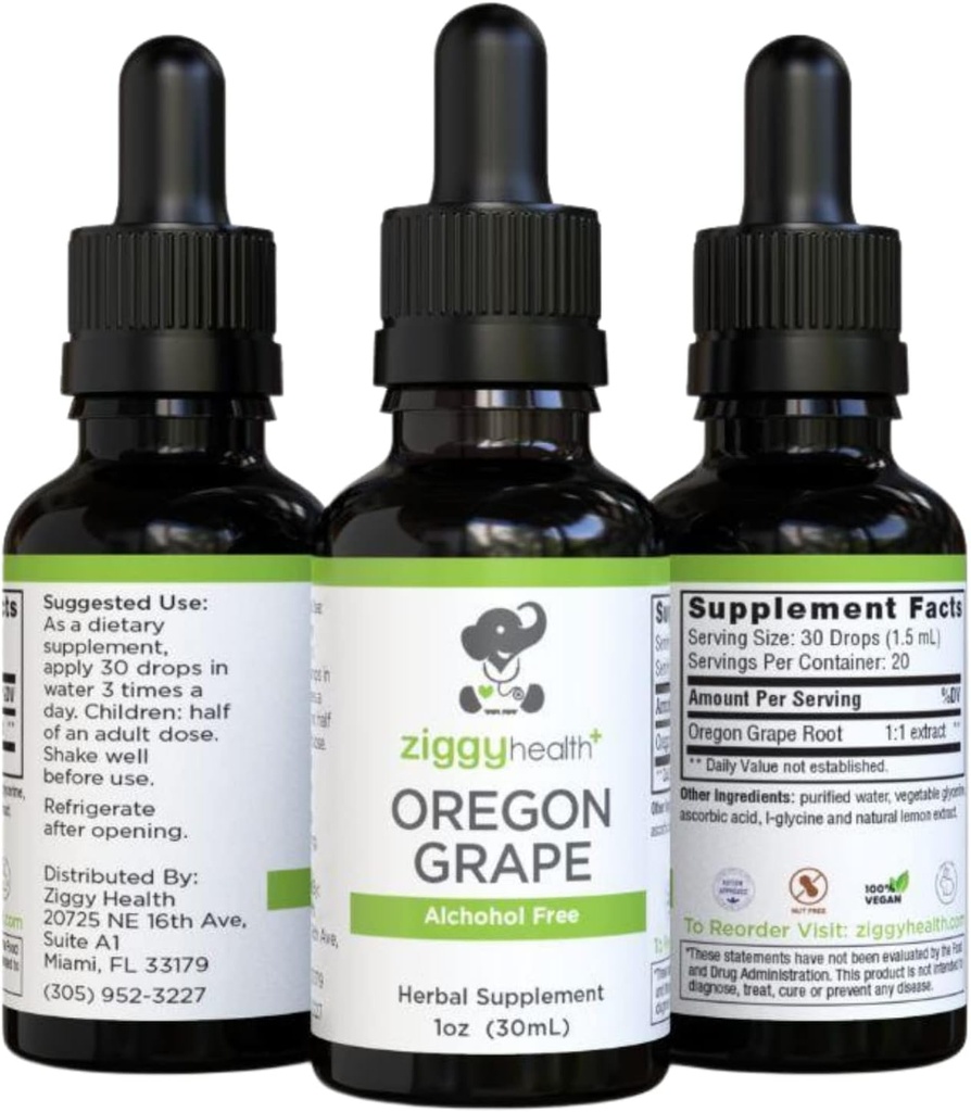 Premium Organic Oregon Grape Root Tinktur - Alkohol- Free Extract, 1oz