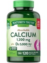 Nature 's Truth Calcium 1200 mg Plus D3 5000 IE Kosttilskud, 120 Tæl (pakning med 3)