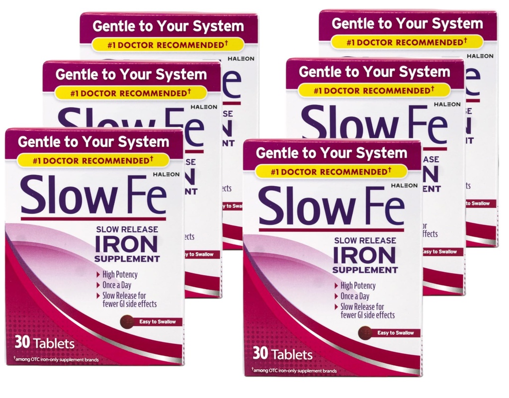 Slow Fe Slow Release Iron, Tablets 30 ea (pakning med 6)