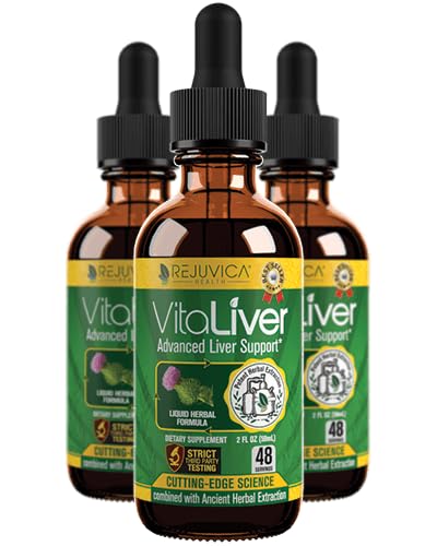 VitaLiver - Levertilskud - Support Lever Rense & Detox - Flydende levering til Absorption - Milk Thistle, Artiskoke, Chanca Piedra, Mælkebøtte & mere!