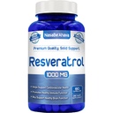 Resveratrol 1000mg Capsules Removal 124; Vegansk Friendly Resveratrol Supplement fra Easy Absorption Antioxidant Japansk Knotweed til hud hjerte og hjerne Support 124; Lavet i US cGMP faciliteter (90 dages forsyning)