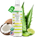 USDA Certified Organic Aloe Vera Gel 12 oz - 100% Pure, Cold Pressed, Hand Hartered, Infunded with Coconut, Lime & Verbena Essential Oliils, Chemical-Free - Skin & Hair Care, Made in USA