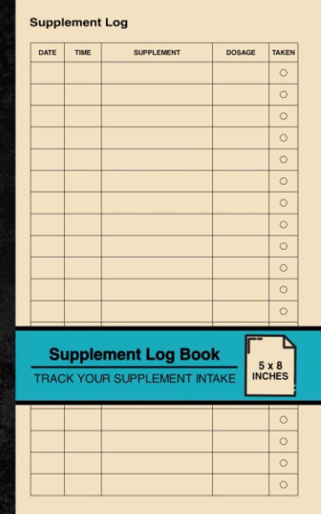 Supplement Log Book: Simple Supplement Logbook