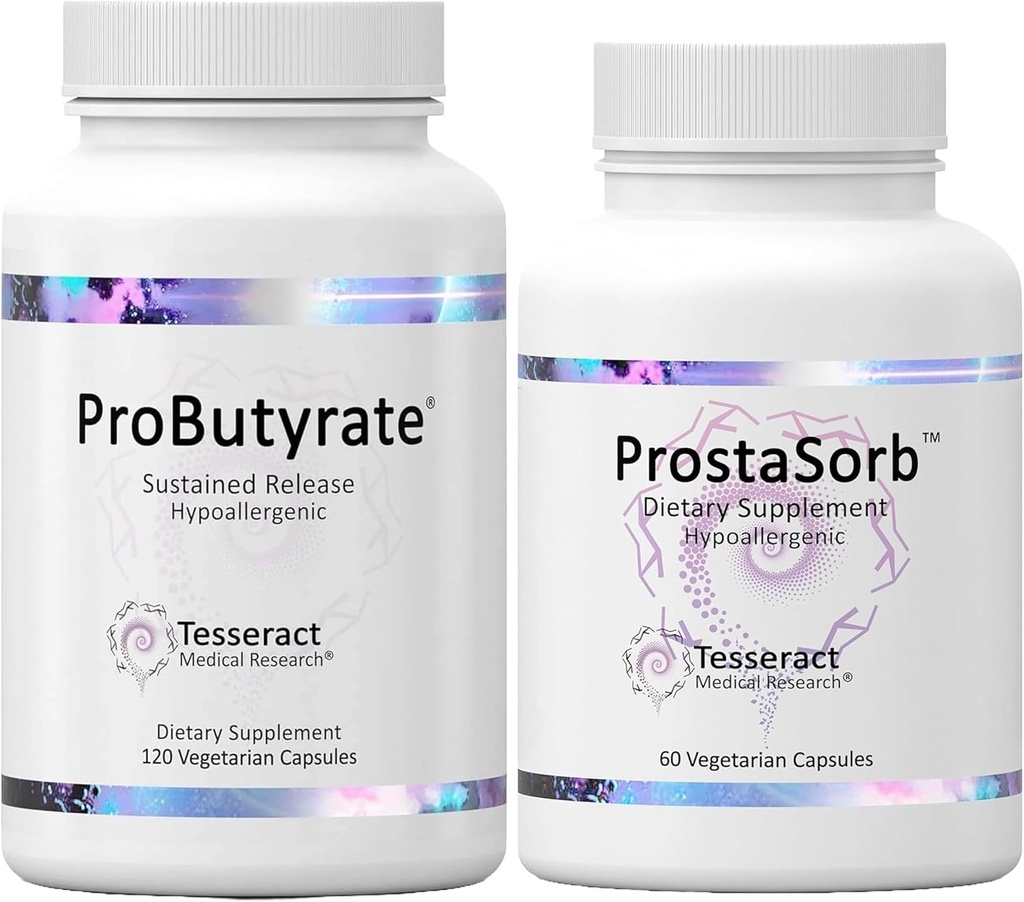 Tesseract Medicinsk forskning Optimal Gut & Prostata Bundle, Butyric Acid Complex Gastrointestinal og Prostata supplement