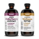 Norm 's Farms Elderberry Extract & Wellness Syrup Bundle 2 PK - immunforsvar Elderberry Syrup til børn og voksne - Lavet i USA, Pure, Potent, naturlige ingredienser, Vegan, Gluten- fri, Non- GMO - 8 Oz