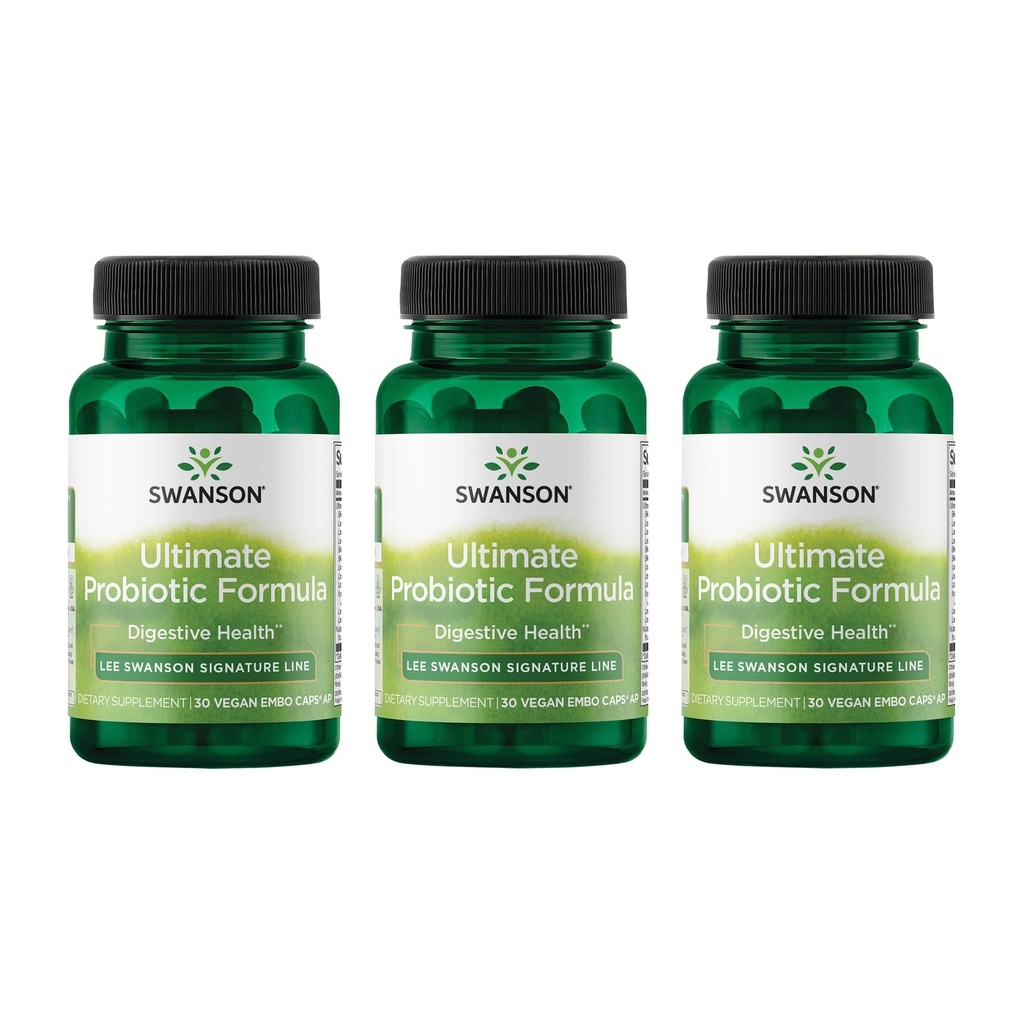 Swanson Ultimate Probiotic Formel fordøjelseshæmmende immunsystem Support 66 Millioner CFU Prebiotic NutraFlora scFOS 30 DRcaps Veggie Kapsler (Caps) (3 Pack)