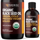 Organic Black Seed Oil Cold Pressed Liquid - Black Cumin Supplement til immunsystemet funktion, fordøjelsesstøtte, hårnæring & samlet sundhed - 8 Fl Oz - Unflavored, Non- GMO, Vegan
